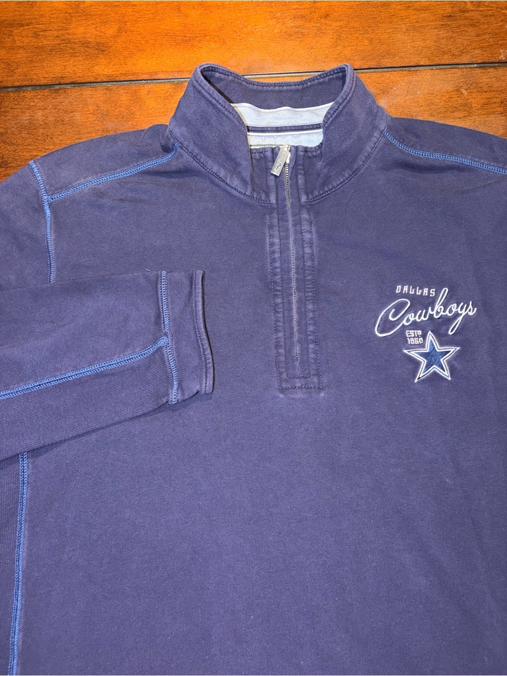 Tommy Bahama Men’s Dallas Cowboys NFL Quarter Zip Pullover Navy Blue XXL
